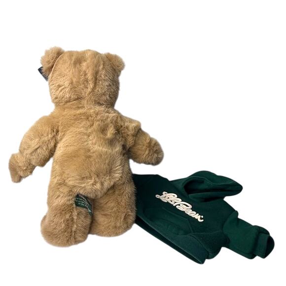 VTG LL Bean Ellie TEDDY BEAR 15” Plush In Green Hoodie Sweatshirt Stuffed Animal - Picture 8 of 11